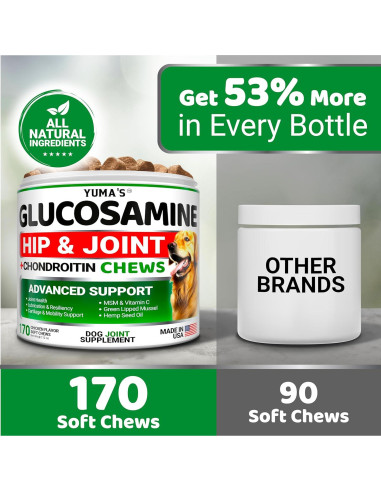 Suplemento de Glucosamina YUMA para Perros - 170 Masticables