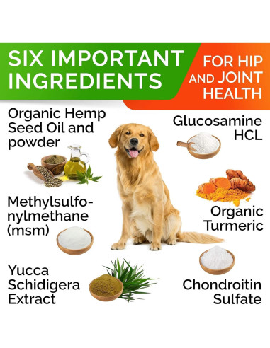 Chicles de Cánamo para Perros StrellaLab 120 Ct - Glucosamina