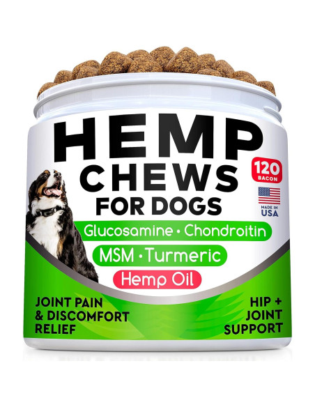 Chicles de Cánamo para Perros StrellaLab 120 Ct - Glucosamina