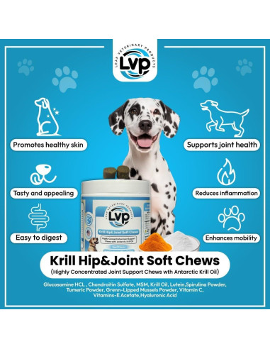Suplemento Articular para Perros Leap - Galletas de Aceite de Krill y Glucosamina (90 unidades)
