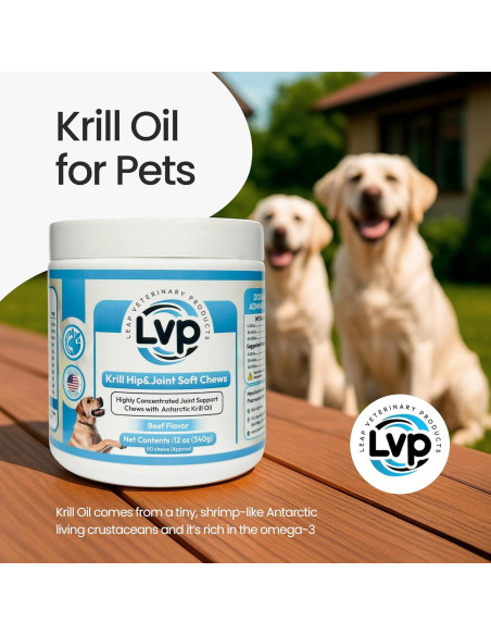 Suplemento Articular para Perros Leap - Galletas de Aceite de Krill y Glucosamina (90 unidades)