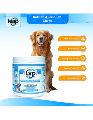 Suplemento Articular para Perros Leap - Galletas de Aceite de Krill y Glucosamina (90 unidades)