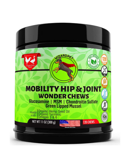 Suplemento Masticable WIZARDPET para Caderas y Articulaciones 120 Unidades