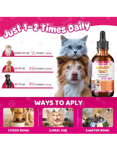 Gotas de Soporte Urinario para Gatos y Perros Carmelie 56.7g