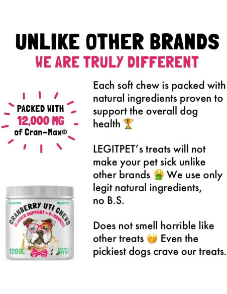 Masticables de Arándano UTI LEGITPET 120 Unidades Salud Urinaria