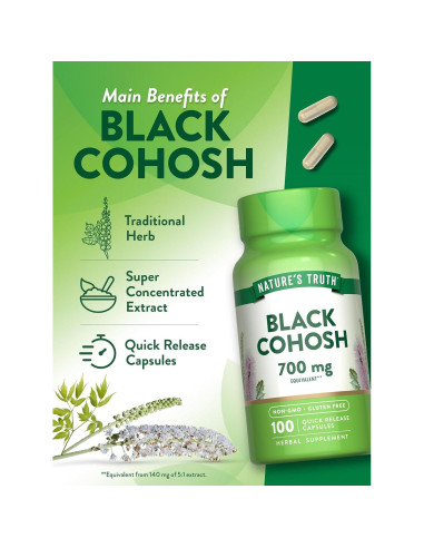 Cohosh Negro Verdad de la Naturaleza | 100 Cápsulas | Suplemento Herbal