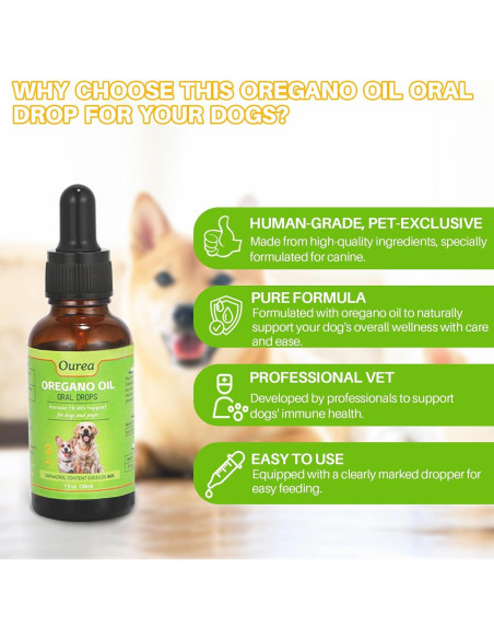 Gotas de Aceite de Orégano Ourea para Perros 100g - Inmunidad