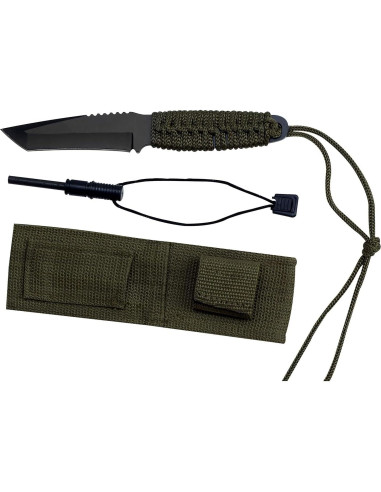 Cuchillo de hoja fija MASTER USA HK-106T-MC 20.32 cm con iniciador de fuego