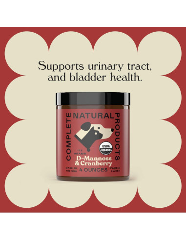 Polvo Orgánico D-Mannose y Arándano para Mascotas 113g - Complete Natural Products