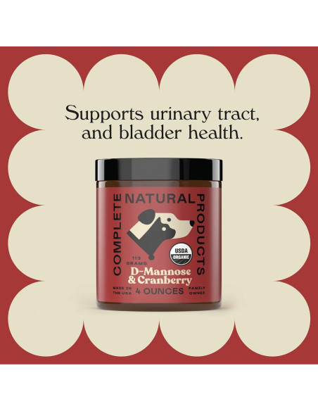 Polvo Orgánico D-Mannose y Arándano para Mascotas 113g - Complete Natural Products