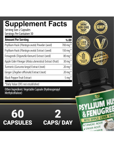 Suplemento Digestivo 6en1 BMVINVOL - 60 Cápsulas de Fibra 2