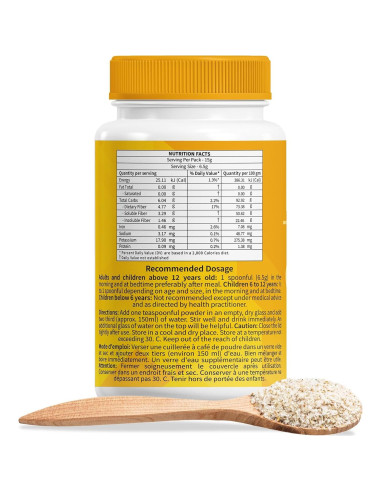 Suplemento de fibra Hemani Ispaghol 100g sabor mango