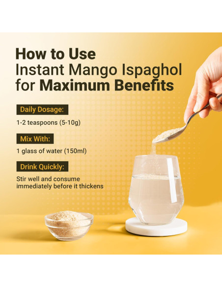 Suplemento de fibra Hemani Ispaghol 100g sabor mango