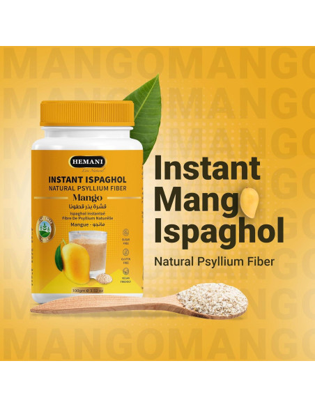 Suplemento de fibra Hemani Ispaghol 100g sabor mango