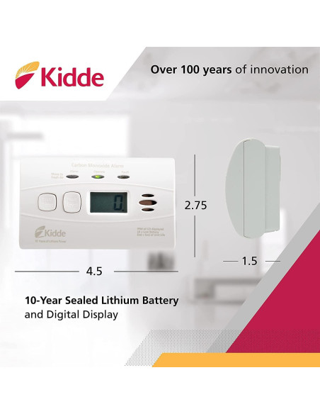 Detector de Monóxido de Carbono Kidde C3010D con Pantalla Digital