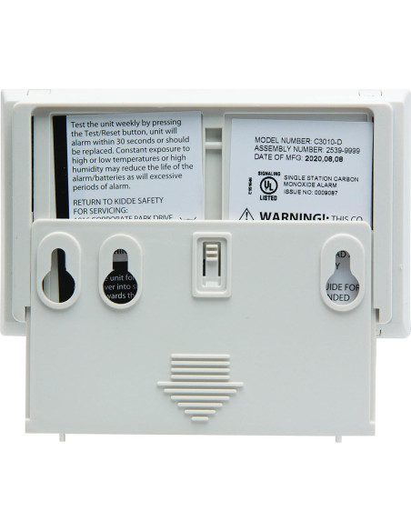 Detector de Monóxido de Carbono Kidde C3010D con Pantalla Digital
