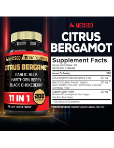 Suplemento de Bergamota 1000mg Mecisco - 200 Cápsulas 2