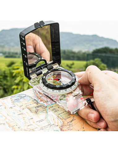 Brújula de Alta Precisión Nihtdoy con Espejo y Cordón