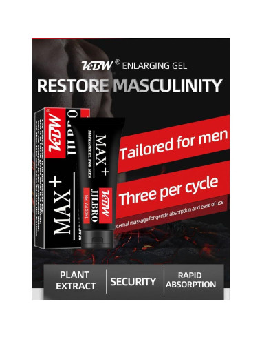 Gel de Masaje Huge Max+ XXXL para Hombres - Aumento de Tamaño y Fuerza
