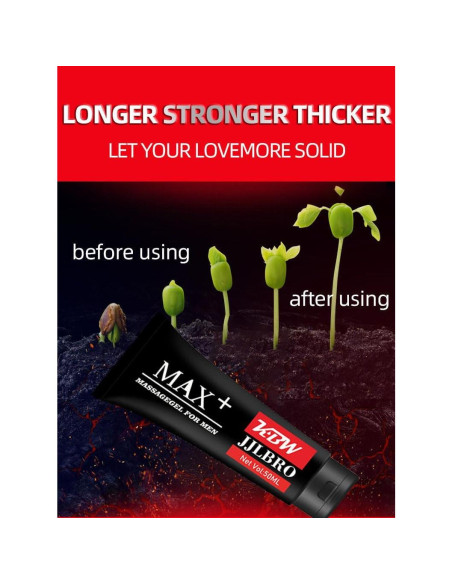 Gel de Masaje Huge Max+ XXXL para Hombres - Aumento de Tamaño y Fuerza
