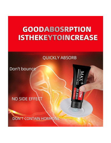 Gel de Masaje Huge Max+ XXXL para Hombres - Aumento de Tamaño y Fuerza