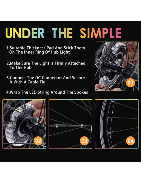 Luces LED para Ruedas de Bicicleta Sumree Arcoíris Recargables