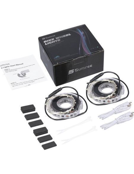 Luces LED para Ruedas de Bicicleta Sumree Arcoíris Recargables