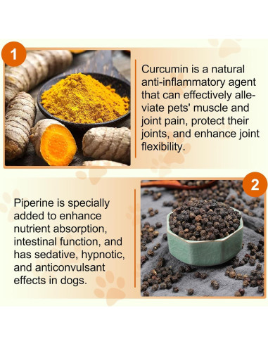 Suplemento Masticable de Cúrcuma para Perros Jinqi 180 Tabletas