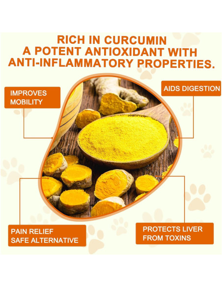 Suplemento Masticable de Cúrcuma para Perros Jinqi 180 Tabletas