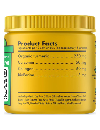 Suplemento de Cúrcuma y Curcumina LEGITPET 120 Masticables