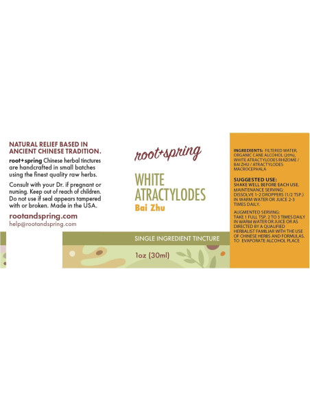 Tintura Herbal Atractylodes Blanca Bai Zhu 50ml - Raíz + Primavera