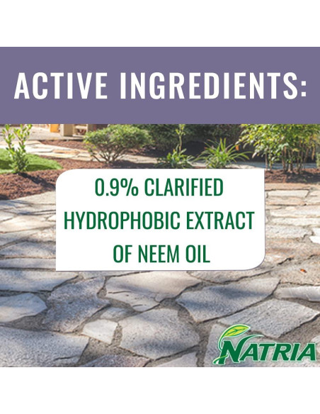 NATRIA Spray de Aceite de Neem 24 Oz - Control de Plagas y Enfermedades
