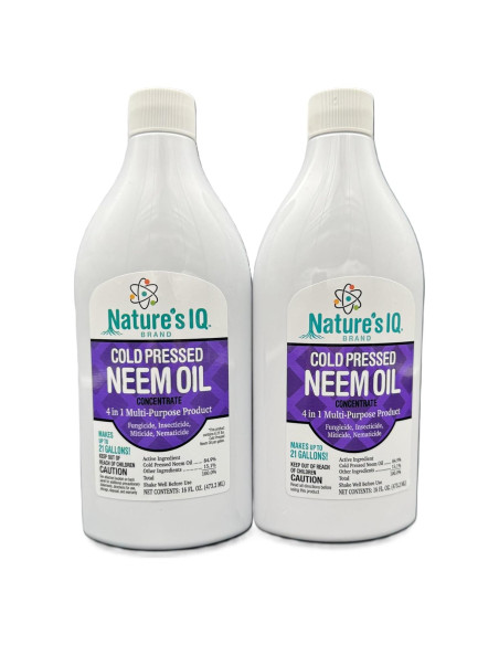 Concentrado de Aceite de Neem Nature's IQ 2x473ml - Insecticida 4 en 1