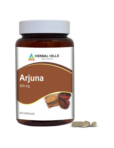 Cápsulas de Arjuna Herbal Hills 120 unidades 500 mg Suplemento