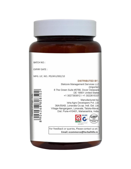 Cápsulas de Arjuna Herbal Hills 120 unidades 500 mg Suplemento