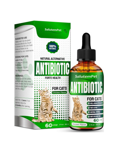 Antibiótico Natural para Gatos SalutemPet 60 ml - Infecciones y Alergias