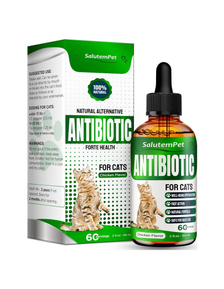 Antibiótico Natural para Gatos SalutemPet 60 ml - Infecciones y Alergias