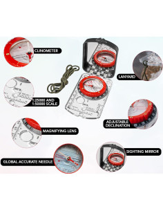 Brújula de Boy Scout TurnOnSport con Espejo Ajustable 2