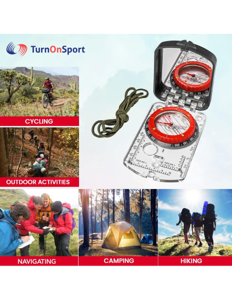 Brújula de Boy Scout TurnOnSport con Espejo Ajustable
