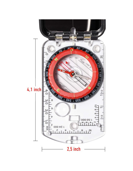Brújula de Boy Scout TurnOnSport con Espejo Ajustable