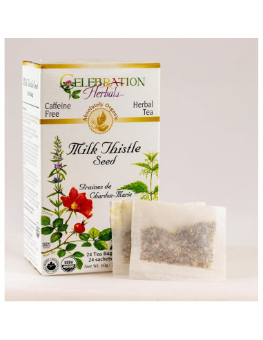 Té Orgánico de Hierba de Cardo Lechoso Celebration Herbals - 24 Bolsitas