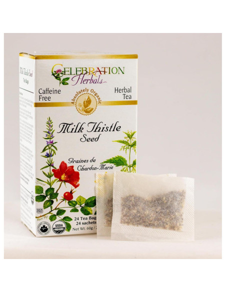 Té Orgánico de Hierba de Cardo Lechoso Celebration Herbals - 24 Bolsitas