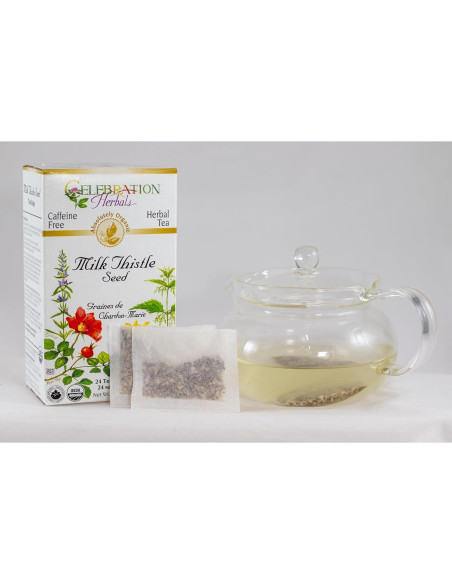Té Orgánico de Hierba de Cardo Lechoso Celebration Herbals - 24 Bolsitas