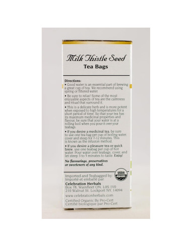 Té Orgánico de Hierba de Cardo Lechoso Celebration Herbals - 24 Bolsitas