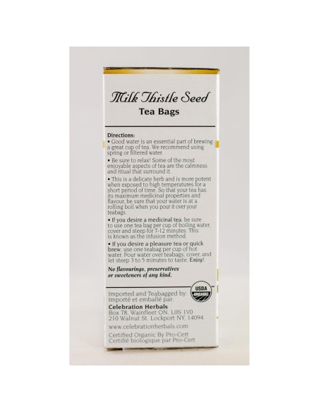 Té Orgánico de Hierba de Cardo Lechoso Celebration Herbals - 24 Bolsitas