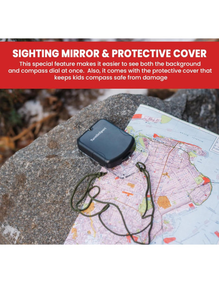 Brújula de Boy Scout TurnOnSport con Espejo Ajustable