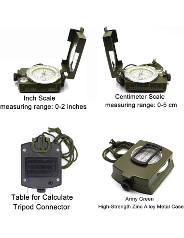 Brújula Militar DETUCK de Metal Resistente a Agua y Golpes