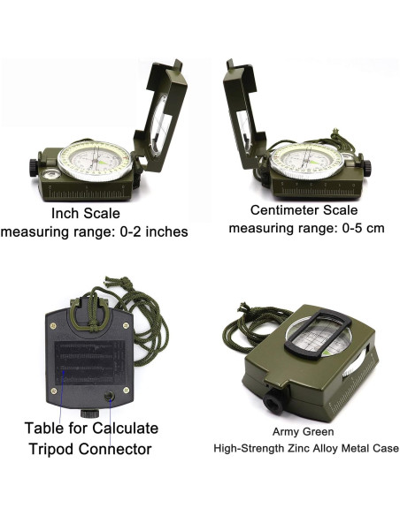 Brújula Militar DETUCK de Metal Resistente a Agua y Golpes
