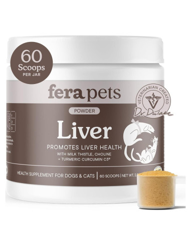 Suplemento Hepático Fera Pet Organics para Perros y Gatos - 60 Cucharadas