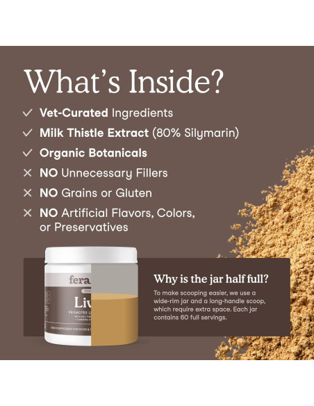 Suplemento Hepático Fera Pet Organics para Perros y Gatos - 60 Cucharadas